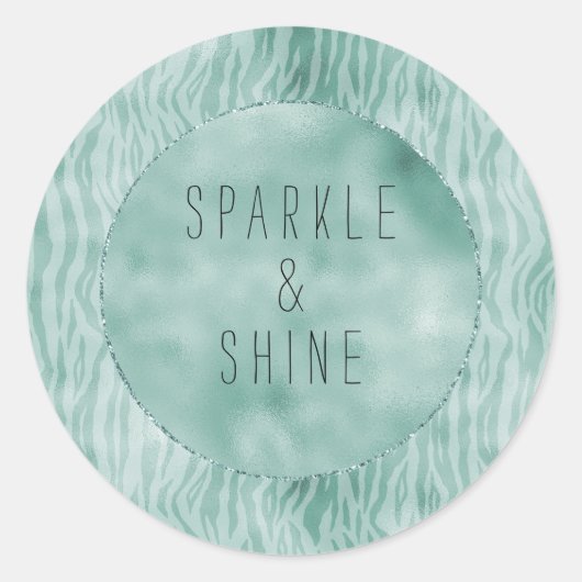 munt zebra print ronde sticker (Voorkant)