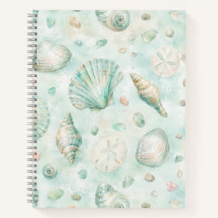 Munt Zeeschelp Aquarel Oceaan Patroon Notitieboek
