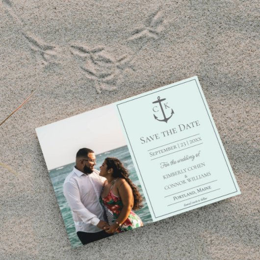 Munt Zeevaart Monogram Foto Save the Date