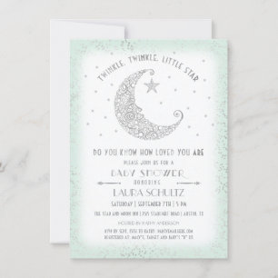 Munt Zilver Twinkel Kleine Ster Baby Shower Kaart