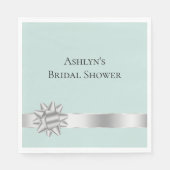 Munt Zilveren Lint Boog Bruiloft Feest Servet (Voorkant)