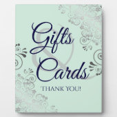 Munt, Zilveren & Navy Huwelijkscadeaus & Kaarten Fotoplaat (Voorkant)