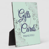 Munt, Zilveren & Navy Huwelijkscadeaus & Kaarten Fotoplaat (Zijkant)