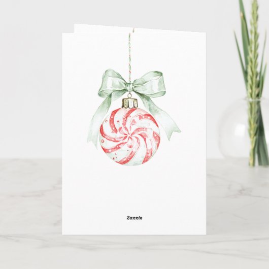 Muntboog Pepermunt Snoep Kerstmis   Kaart (Achterkant)