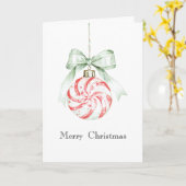 Muntboog Pepermunt Snoep Kerstmis   Kaart (Gele Bloem)