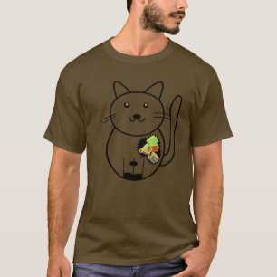 Munten-CAT Op Donkere Canva T-shirts