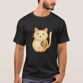 Munten-CAT Op Donkere Canva T-shirts