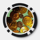 Munten Composiet Poker Chips, Zwart Gestreepte Ran Poker Chips (Achterkant)