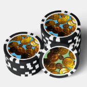 Munten Composiet Poker Chips, Zwart Gestreepte Ran Poker Chips (Opstapeling)
