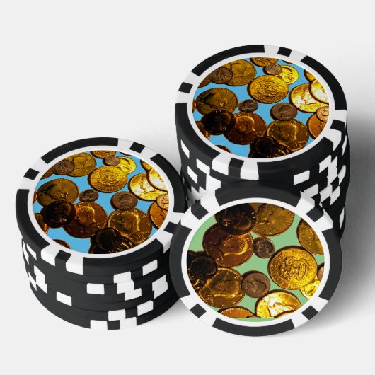 Munten Composiet Poker Chips, Zwart Gestreepte Ran Poker Chips (Opstapeling)