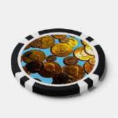 Munten Composiet Poker Chips, Zwart Gestreepte Ran Poker Chips (Enkel)