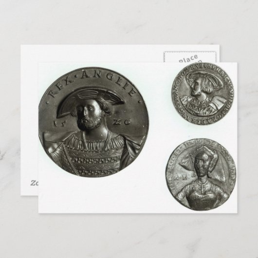 Munten die Henry VIII en Anne Boleyn afbeelden Briefkaart (Voorkant / Achterkant)