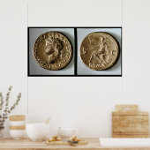 Munten die Nero weergeven Poster (Keuken)