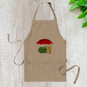 munten en biljetten voor de regenachtige dag standaard schort