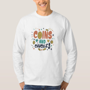 Munten en grinniken multi color woord design t-shirt
