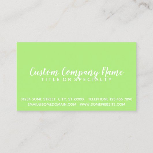 Munten groen en chocoladestrepen visitekaartje (Achterkant)