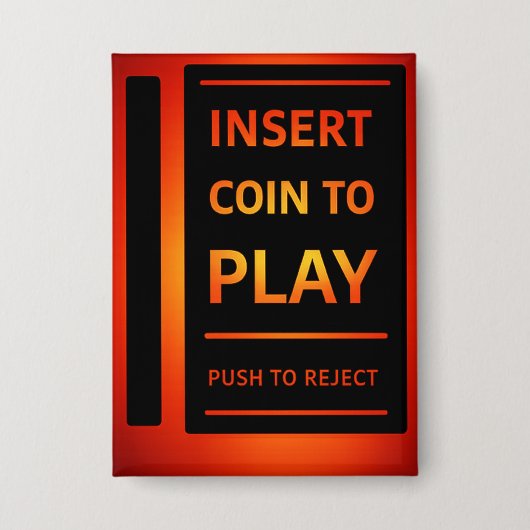 Munten invoeren om Retro Arcade Pinback-knop te sp Button (Voorkant)
