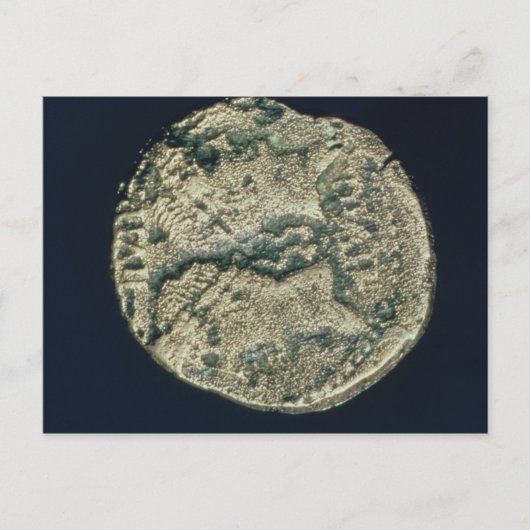 munten met de hoofden van Julius Caesar en Augustu Briefkaart (Voorkant)