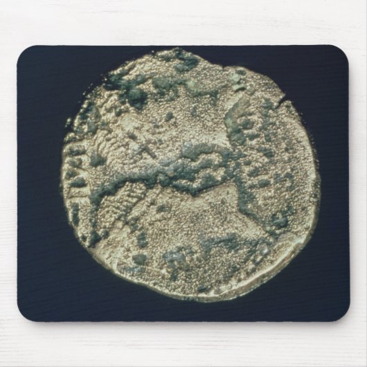 munten met de hoofden van Julius Caesar en Augustu Muismat (Voorkant)
