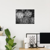 Munten met vrije ruimte poster (Thuiskantoor)