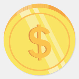 Munten van gouden dollars ronde sticker