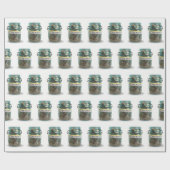 munten voor de pensionering van mason jar cadeaupapier (Vlak)