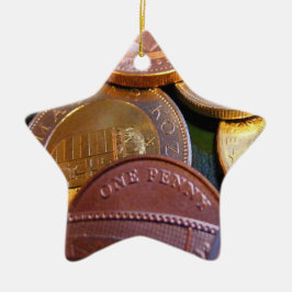 Munten voor geluk keramisch ornament