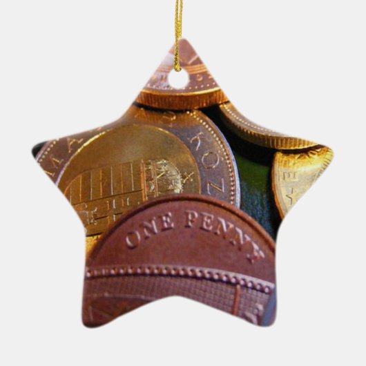 Munten voor geluk keramisch ornament (Voorkant)