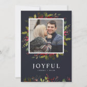 Munter Groen | Bewerkbare Kleuren Platte Foto Feestdagenkaart (Voorkant)