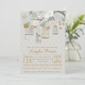 Muntgoud Glitter Bruids Shower Metselwerk Potten K Kaart (Staand voorkant)