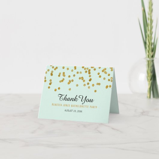 Muntgoud glitterspetters Bruidsmeisjes bedankt (Voorkant)