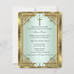 Muntgoud Parel Damast Kruis Doop Christening 3 Kaart