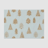 Muntgouden glinster glamour kerstbomen tissuepapier (Voorkant)