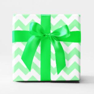 Muntgroen en wit Chevron Cadeaupapier