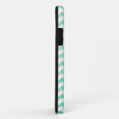 Muntgroen en wit Chevron patroon Case-Mate iPhone Case (Achterkant/rechts)