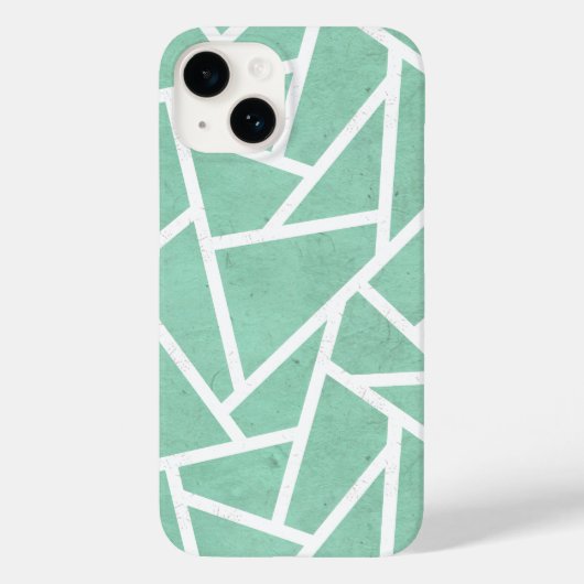 Muntgroen en wit mozaïekpatroon Case-Mate iPhone case (Achterkant)