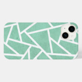 Muntgroen en wit mozaïekpatroon Case-Mate iPhone case (Achterkant (horizontaal))