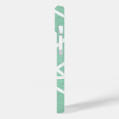 Muntgroen en wit mozaïekpatroon Case-Mate iPhone case (Achterkant / Links)