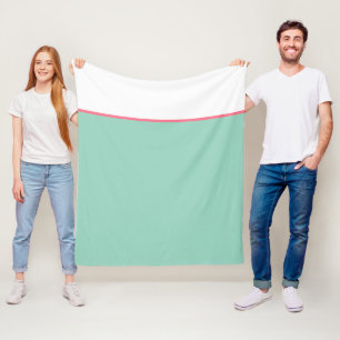 Muntgroen en wit roze streep fleece deken