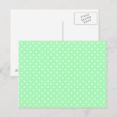 Muntgroen en wit stippenpatroon briefkaart (Voorkant / Achterkant)