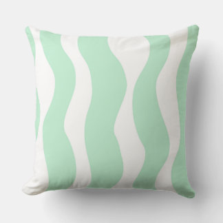 Muntgroen Golfend Abstract Patroon Kussen