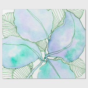 Muntgroen Lavendel Aquarel Botanische Bladeren Cadeaupapier