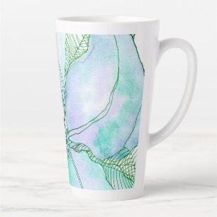 Muntgroen Lavendel Aquarel Botanische Bladeren Latte Mok