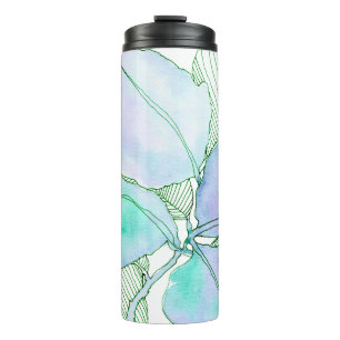 Muntgroen Lavendel Aquarel Botanische Bladeren Thermosbeker