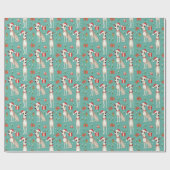 🎄🎅Muntgroen met Whippets Cadeaupapier (Vlak)