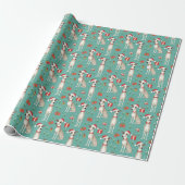 🎄🎅Muntgroen met Whippets Cadeaupapier (Uitgerold)