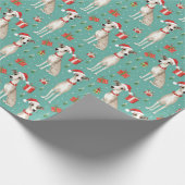 🎄🎅Muntgroen met Whippets Cadeaupapier (Hoek)