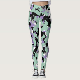 Muntgroen & paarse camouflage Camo print Leggings