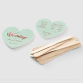 Muntgroen Roze Gouden Trouwprogramma Hart Handwaaier (Niet-gemonteerd)