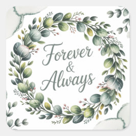 Muntgroen & Saliegroen Eucalyptus Vierkante Sticker